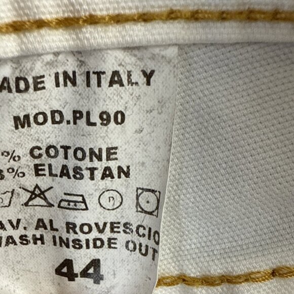 Vitamina Jeans Womens Size EU 44 White US 30 x 31 Straight Leg Denim Pants Italy - Picture 10 of 11